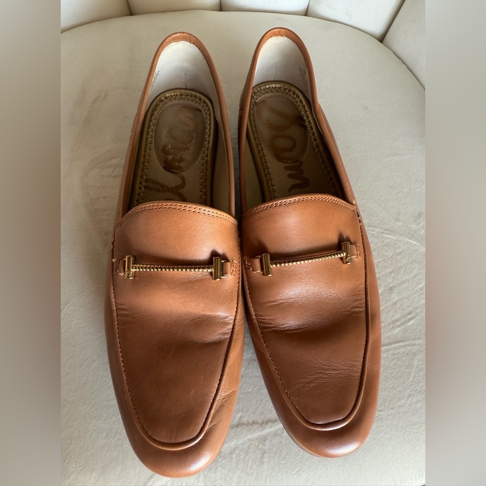 Sam Edelman Tan Leather Slip-On Loafers